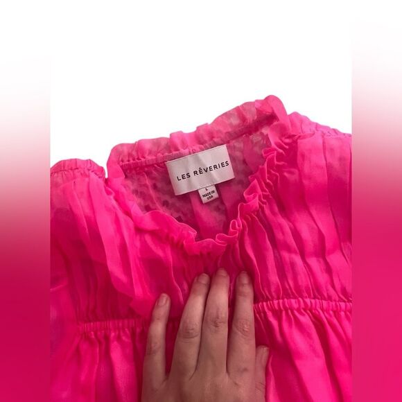 LES RÊVERIES Shirred Silk-Organza Top - Picture 8 of 10